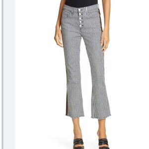 Veronica Beard Carolyn Stripe Crop Baby Bootcut Pants Size 32